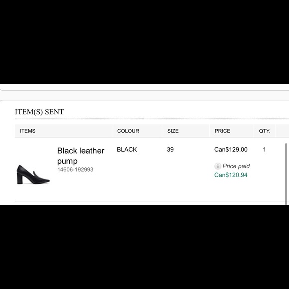 Worn Once, Simons black leather pump, made in Portugal - Picture 2 of 9